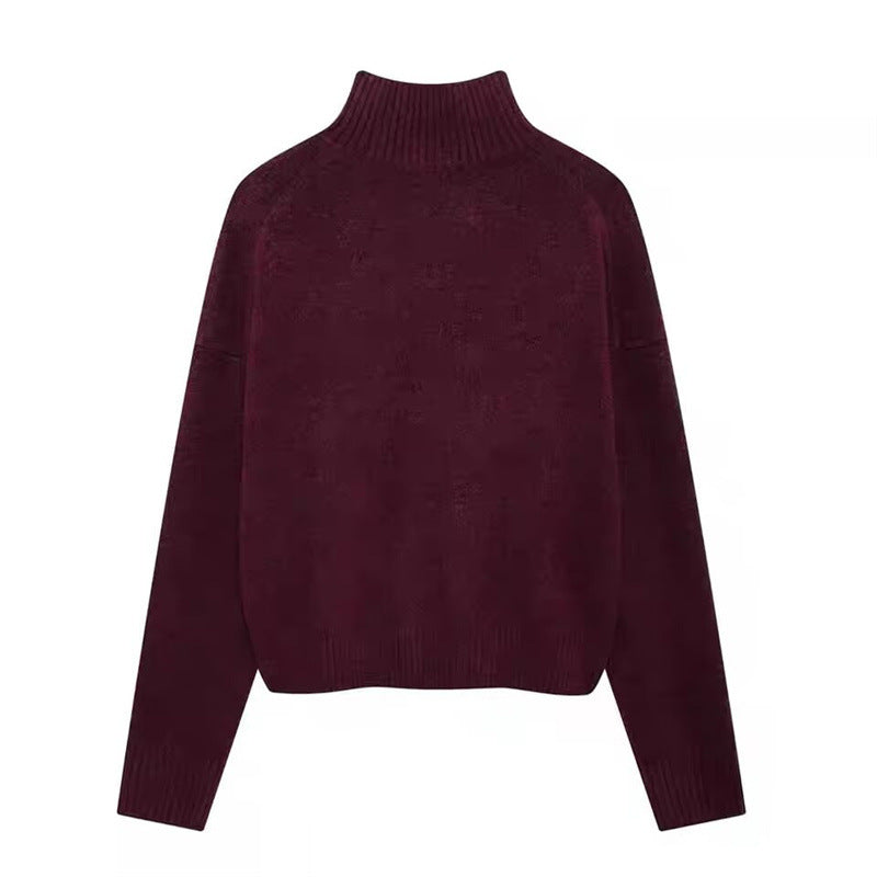 Temperamentally Soft Stand Collar Sweater