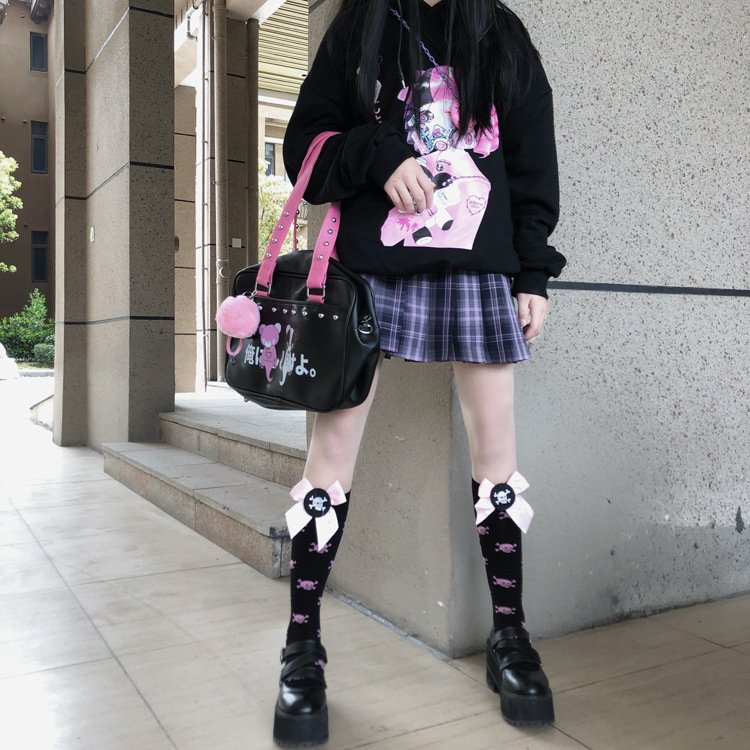 Punk Lolita Bowknot Socks for Women