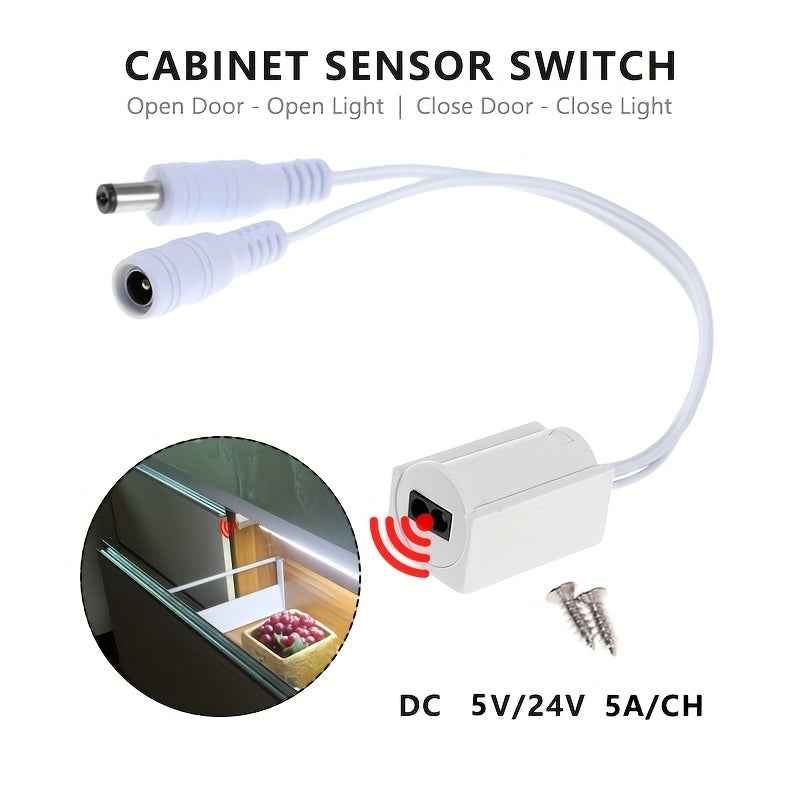 24 V DC Hand‑Swept Infrared Dimming Switch for Cabinets and Wardrobes, Light Blocking and Door Control, Compatible with LED Lights