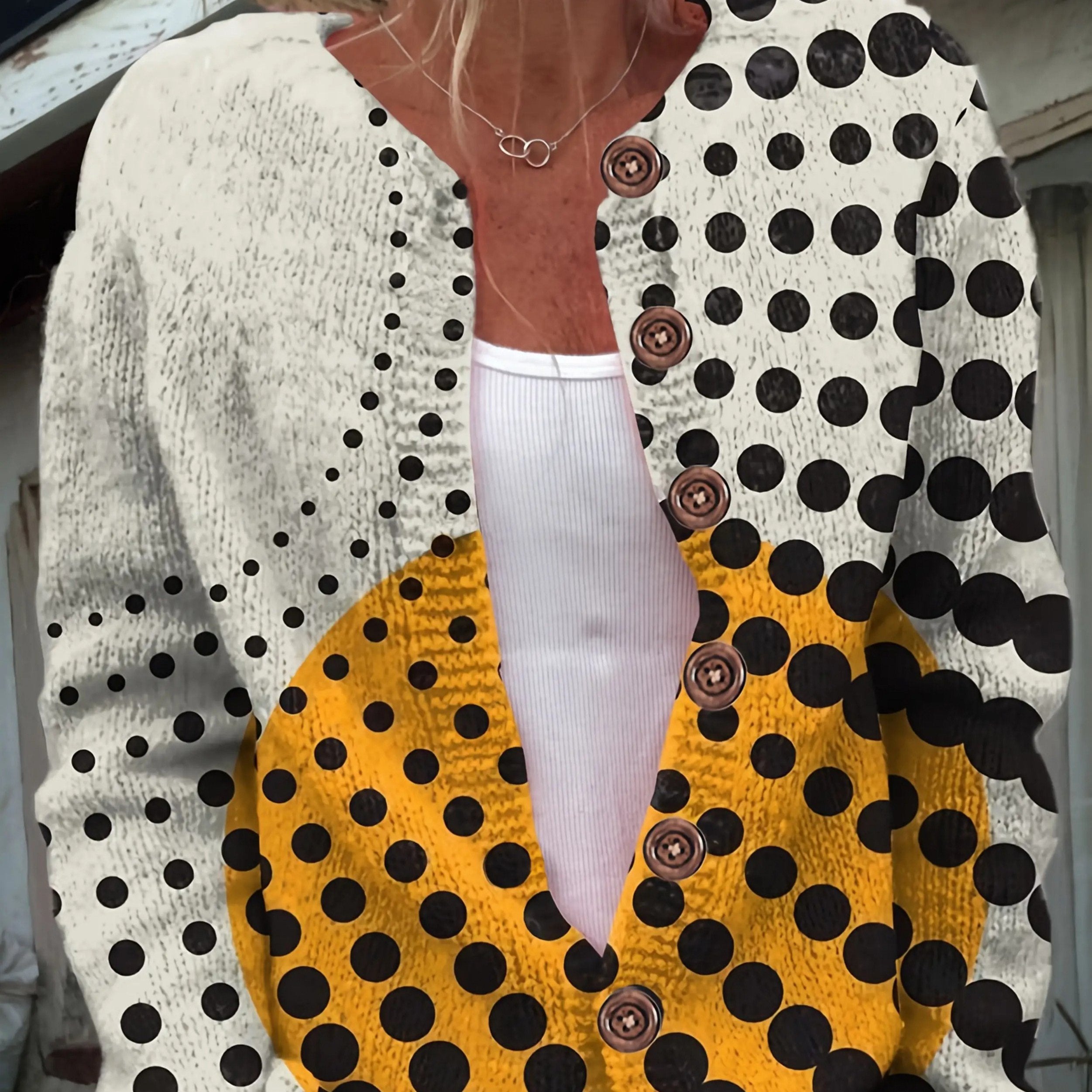 3D Print Open Front Knitted Cardigan