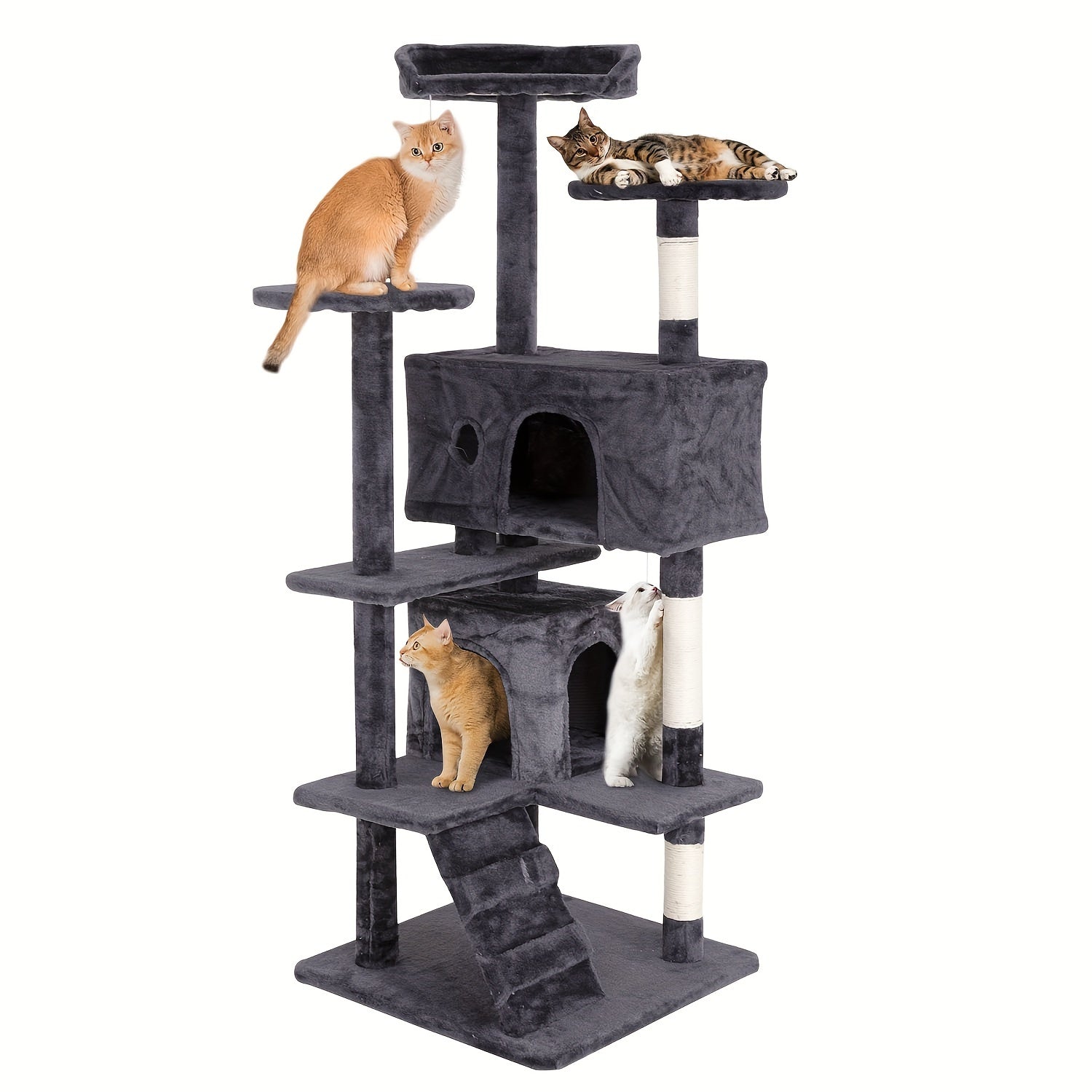 70/54 Cat Tree, Large Cat Tower Beautiful Perfect Gift For Cats, Multi-level Furniture Activity Center With Scratching Post Stand House Apartment Fun Toy Kitten Pet Playhouse, Easy To Assemble, Gift
