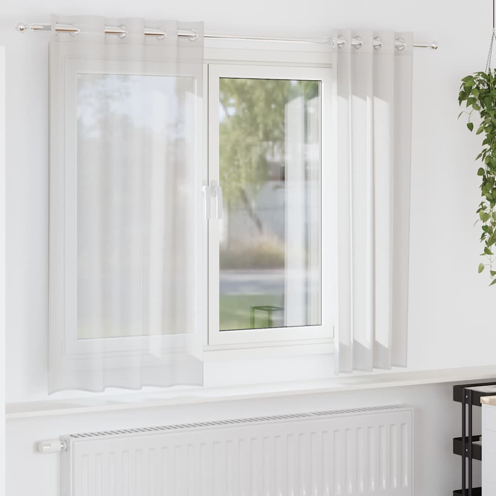 Voile Curtains with Eyelets, 2 Pcs.