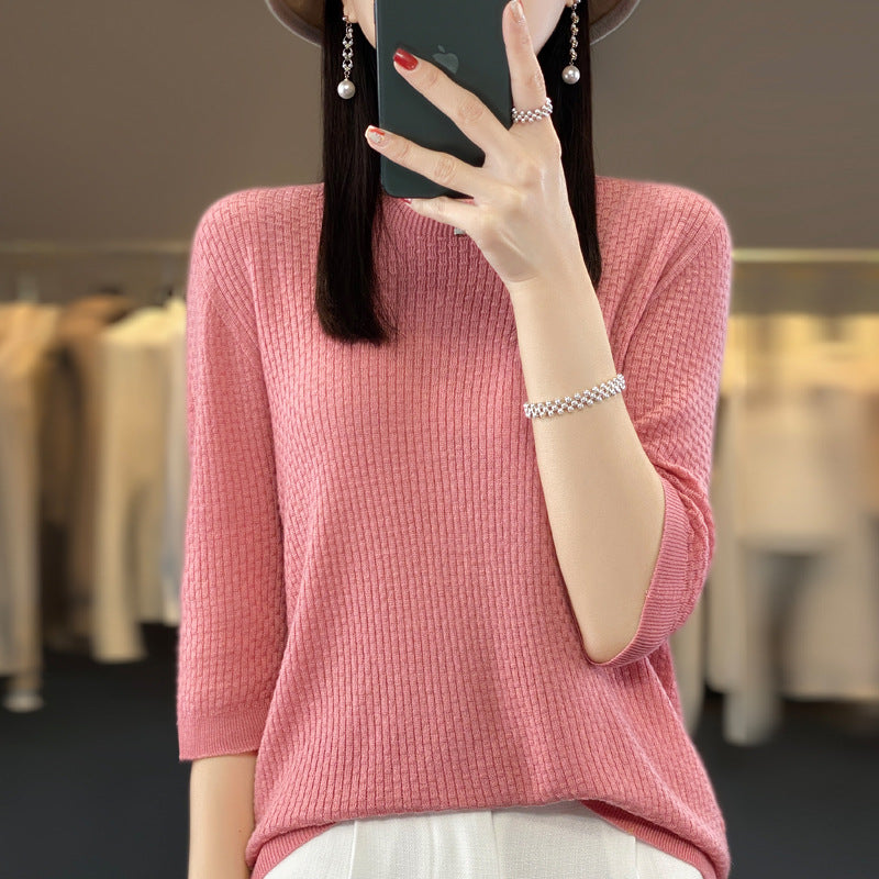 New Worsted Wool Front Line Ready-made Garments Round Neck