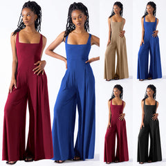 Chic Knit Wide-Leg Sling Jumpsuit