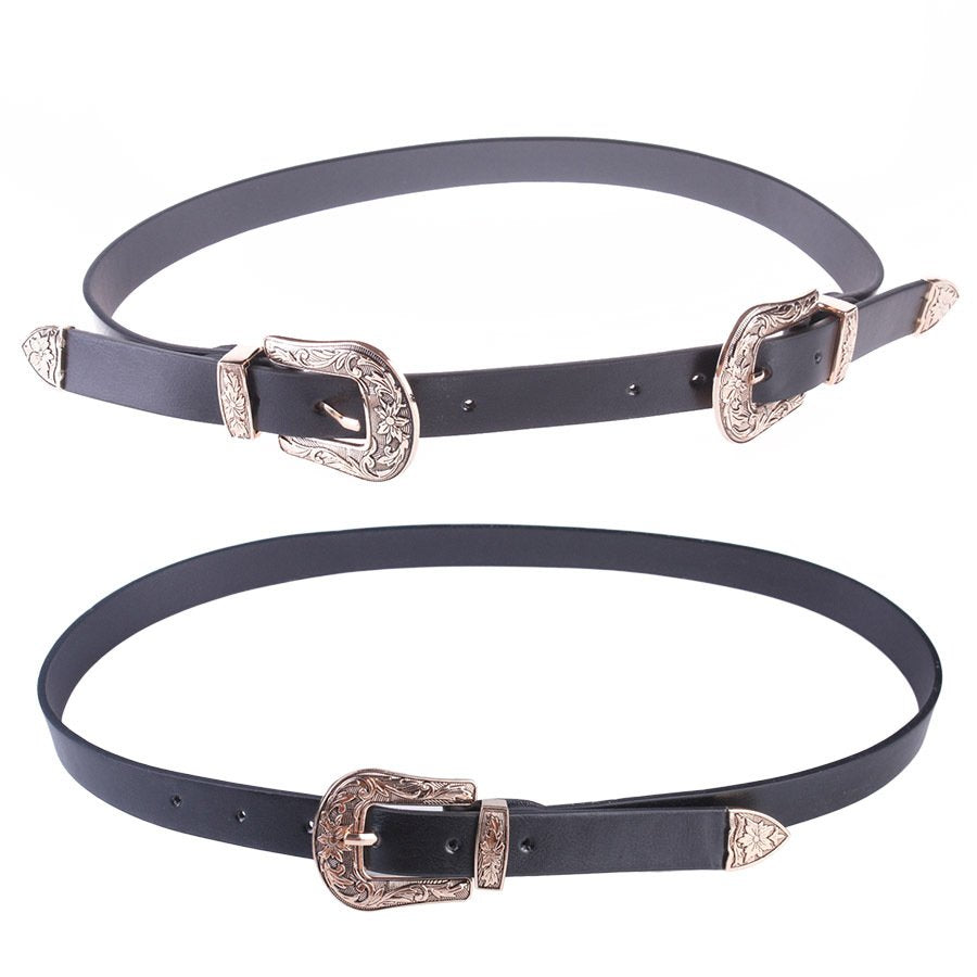 Vintage Silver Double Buckle Belt Pin
