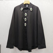 Retro Diamond-encrusted Niche Loose Solid-color Laid-back Age-reducing Fashionable Versatile Top