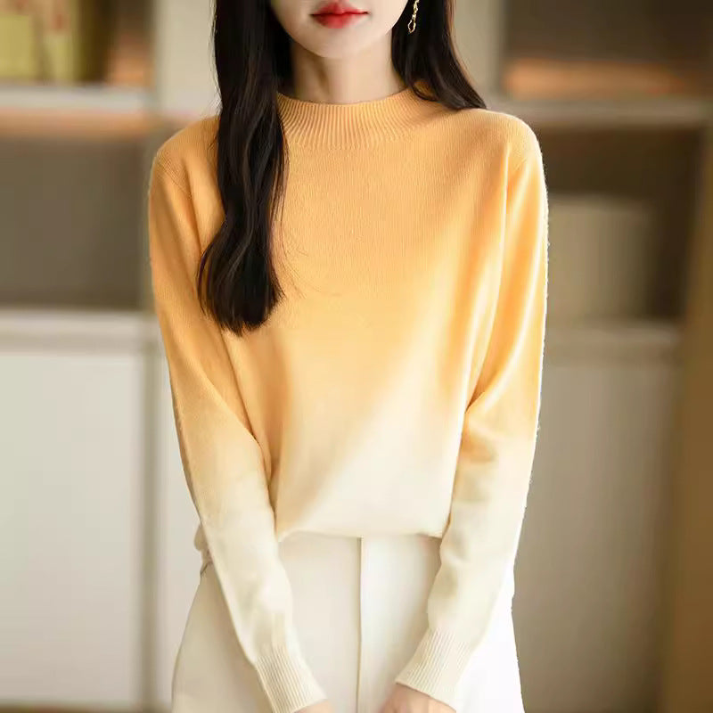 Loose Thick Idle Style Knitwear Gradient Color Sweater