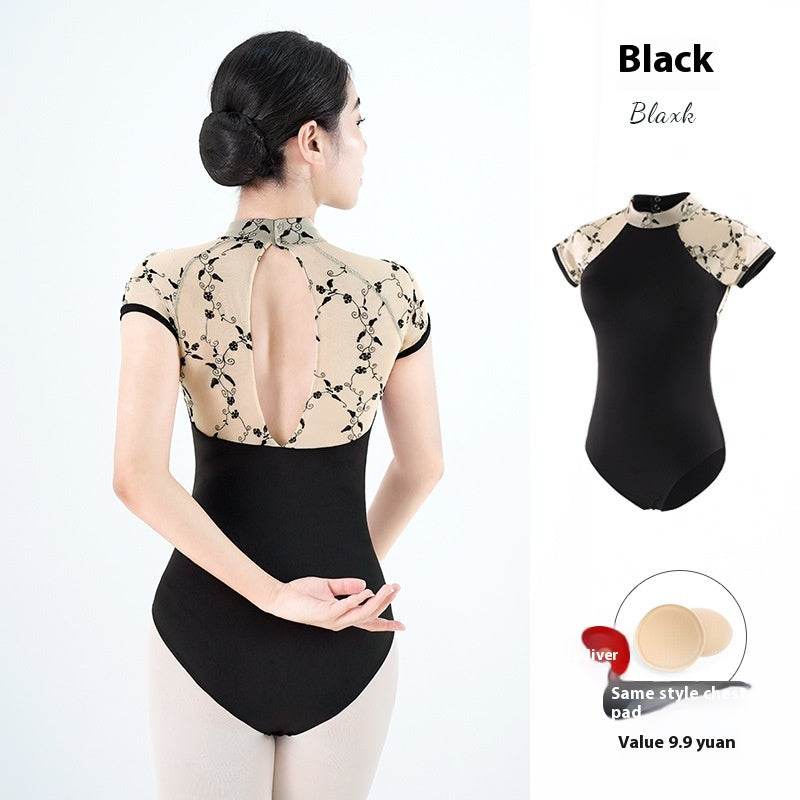 New Shapewear Stand Collar Short Sleeve Female Ballet Practice Clothes