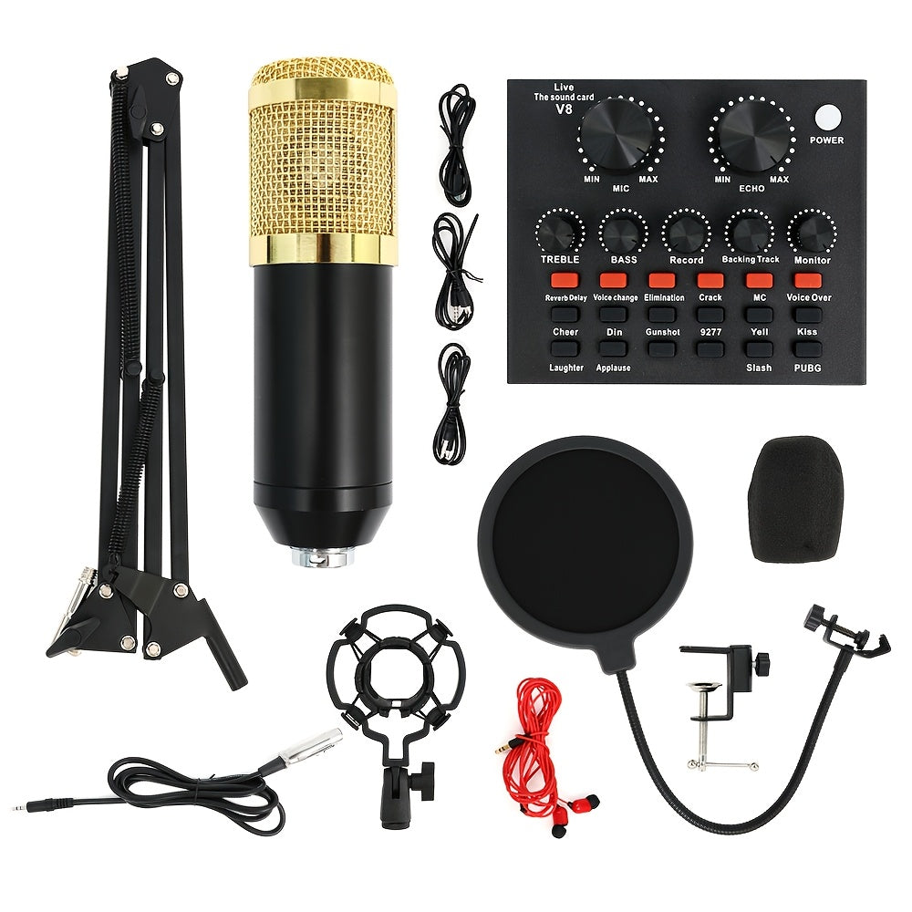 Portable Home Studio Recording Kit with Condenser Microphone and Audio Mixer for Smartphone and Tablet (No Adapter Included)