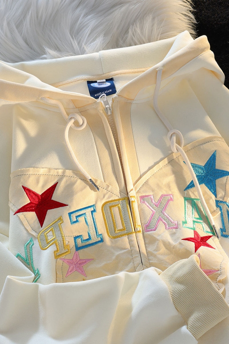 Retro Butterfly Patch Embroidered Streetwear Hoodie