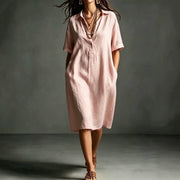 Womens Fashion V-neck Sleeveless Loose-fit Dress