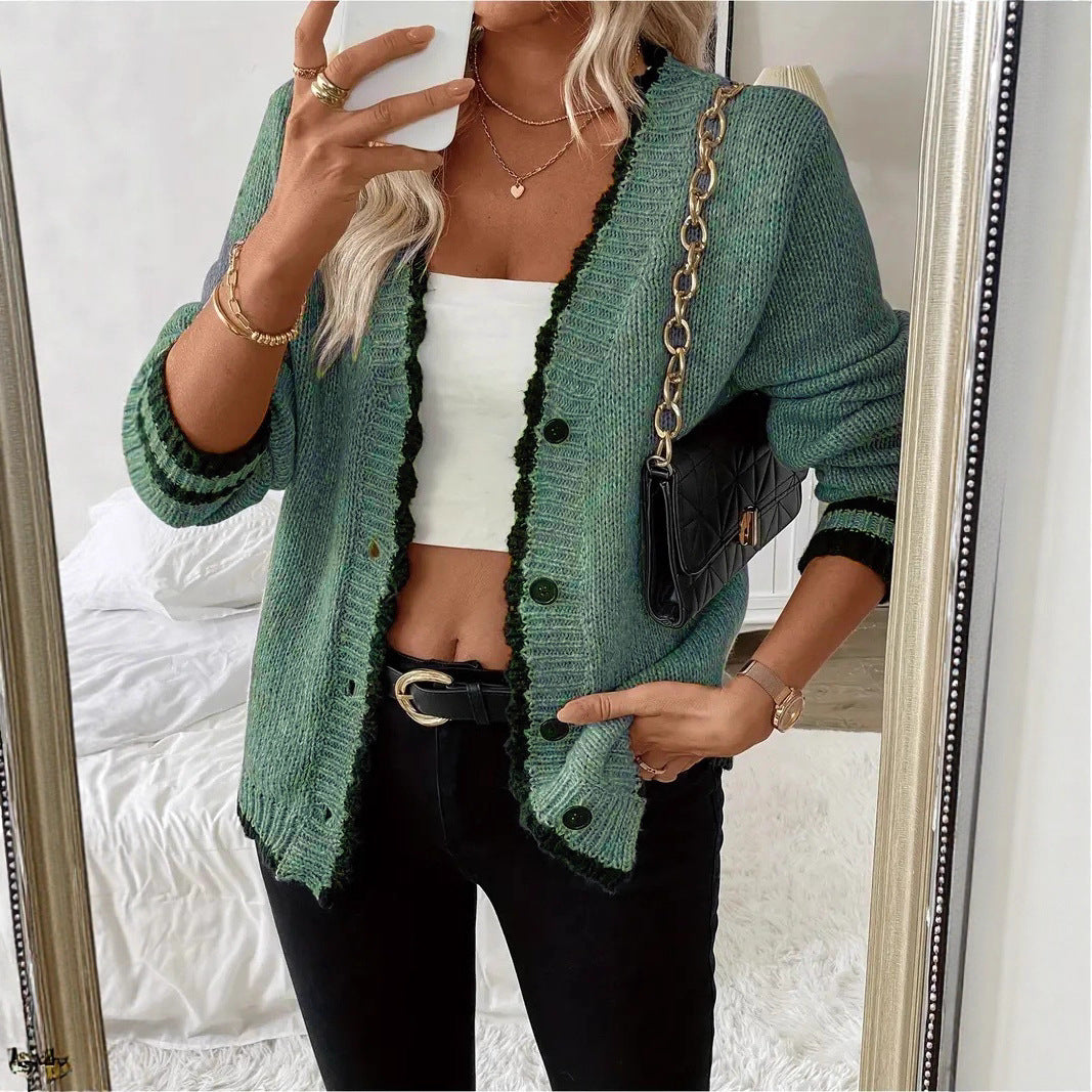 American-style Chanel-inspired Knitted Cardigan Top Coat