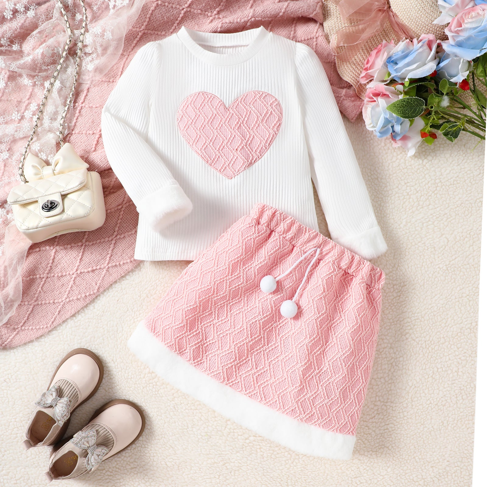 Adorable Heart-Print Kids' Set