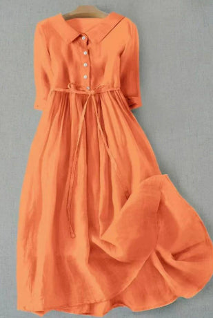 Women's Collared Five-button Dress