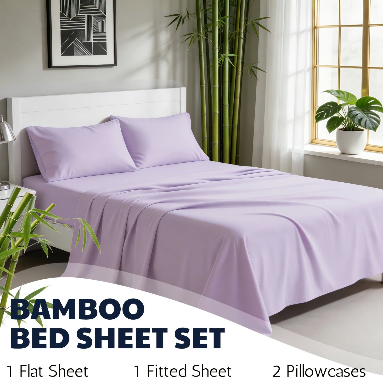 Cooling Bamboo Fiber Sheet Set – 16‑Inch Extra‑Deep Pocket, Twin to King Sizes