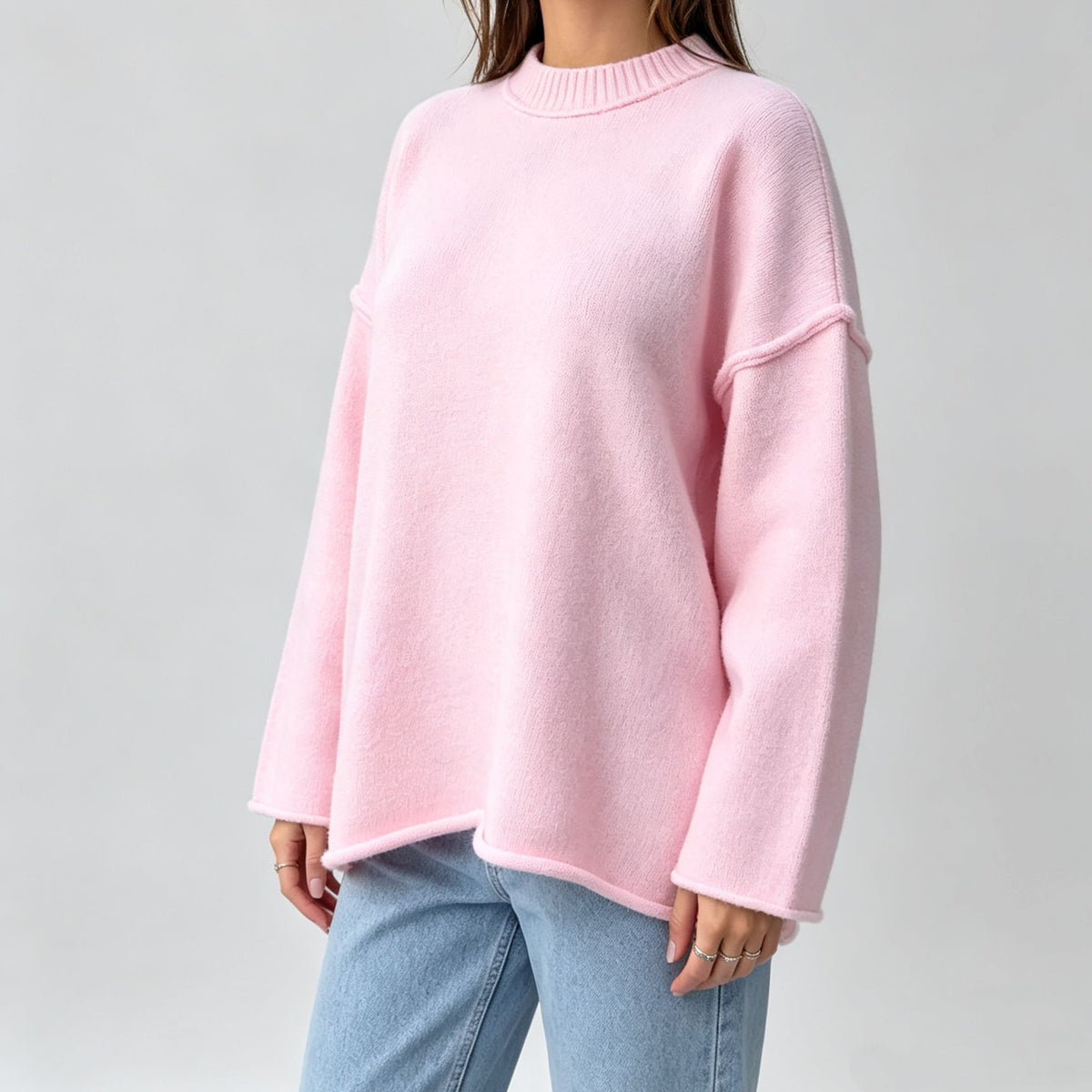 Loose-fit Oversized Pullover Sweater Womens Autumnwinter Casual Knit Top