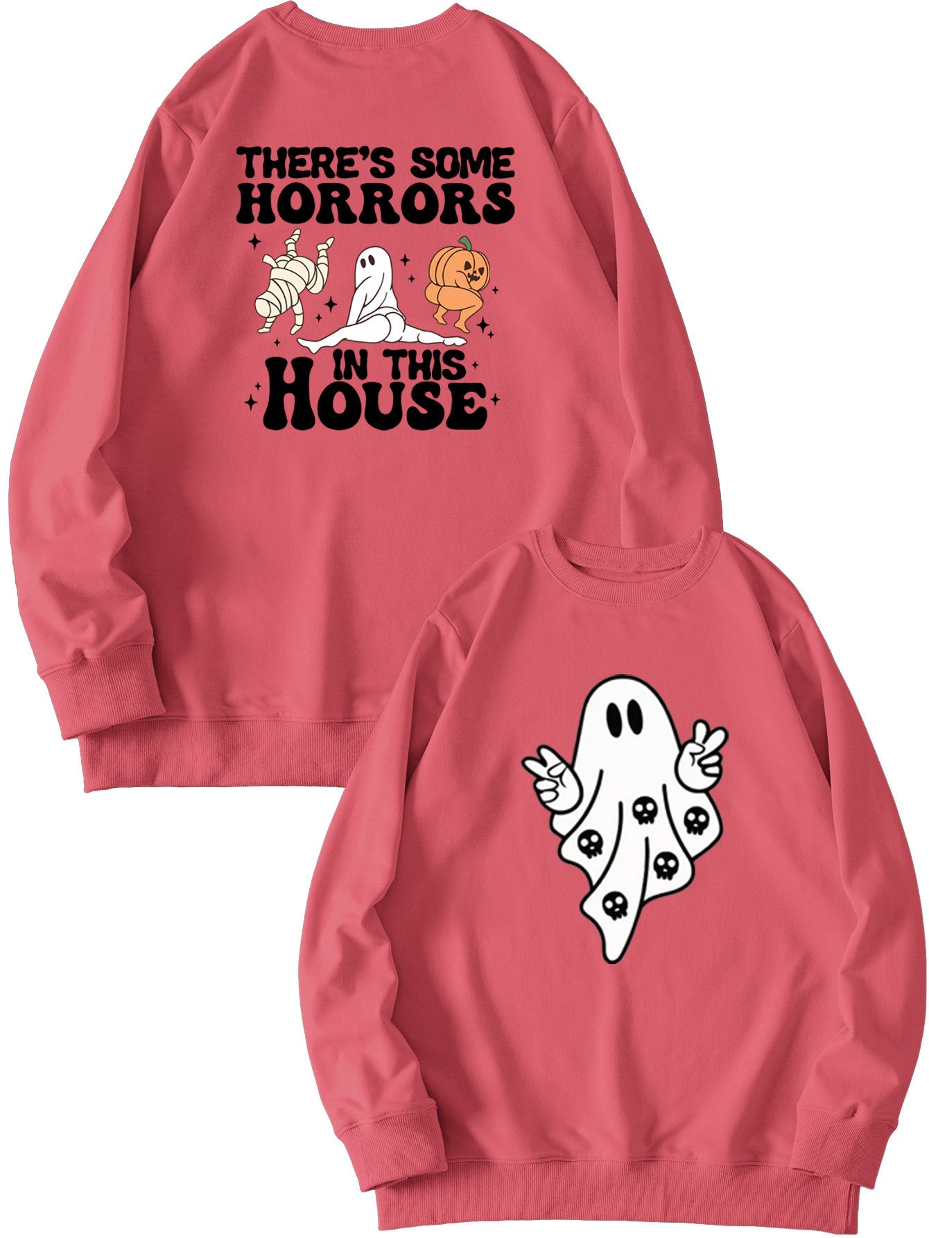 There's Some Horrors Printed Casual Long Sleeve Sweater