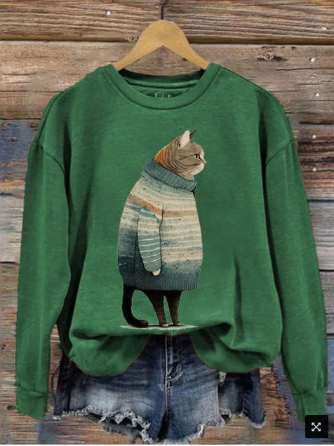 Women's 3D Digital Print Loose Street Fashion Sweatshirt