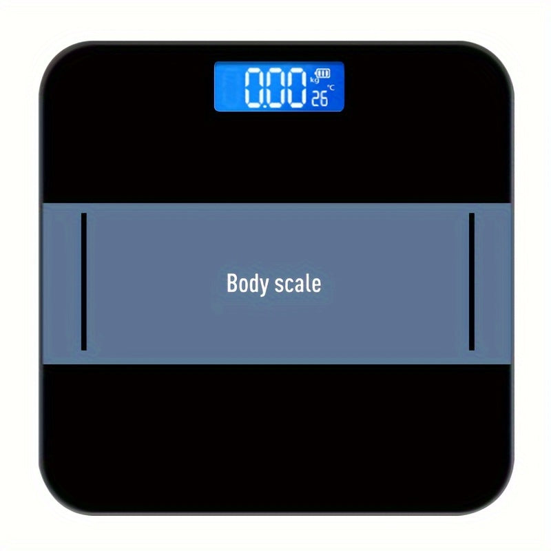 Digital Bathroom Scale with Thermometer, High‑Precision Backlit LCD Display, Rounded Corner Portable Design, 400 lb Capacity