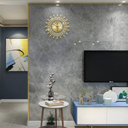 24 Inch Large Modern Golden & Black Wall Clock - Non-Ticking Quiet Movement, Glass Face with Metal Petals Dial, Battery-Powered (No Electricity) for Living Room, Bedroom, Kitchen, Small Spaces - Elegant Home Decor, Easy-to-Read Large Hands