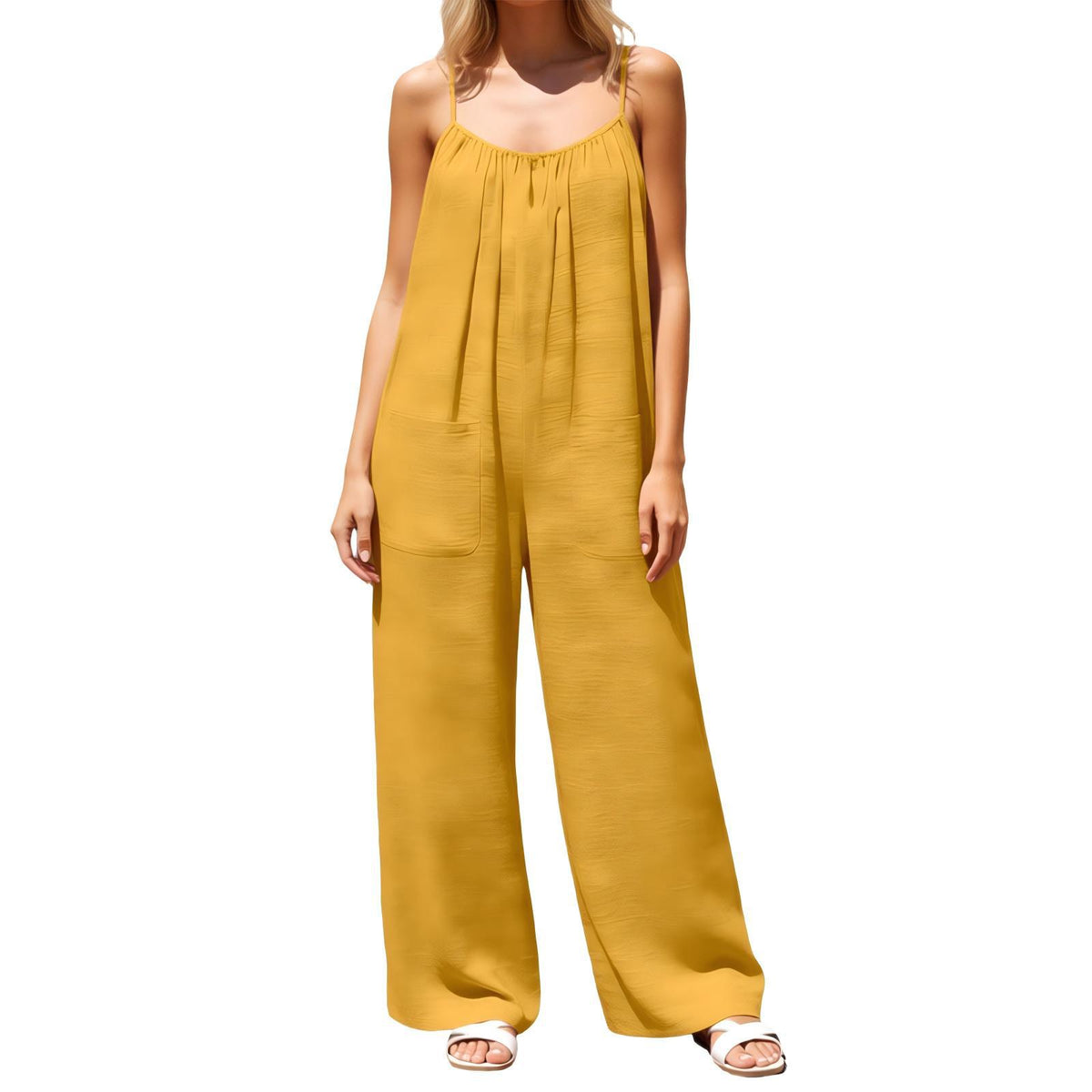 European And American-style Strap Wide-leg Jumpsuit Womens New Summer Style
