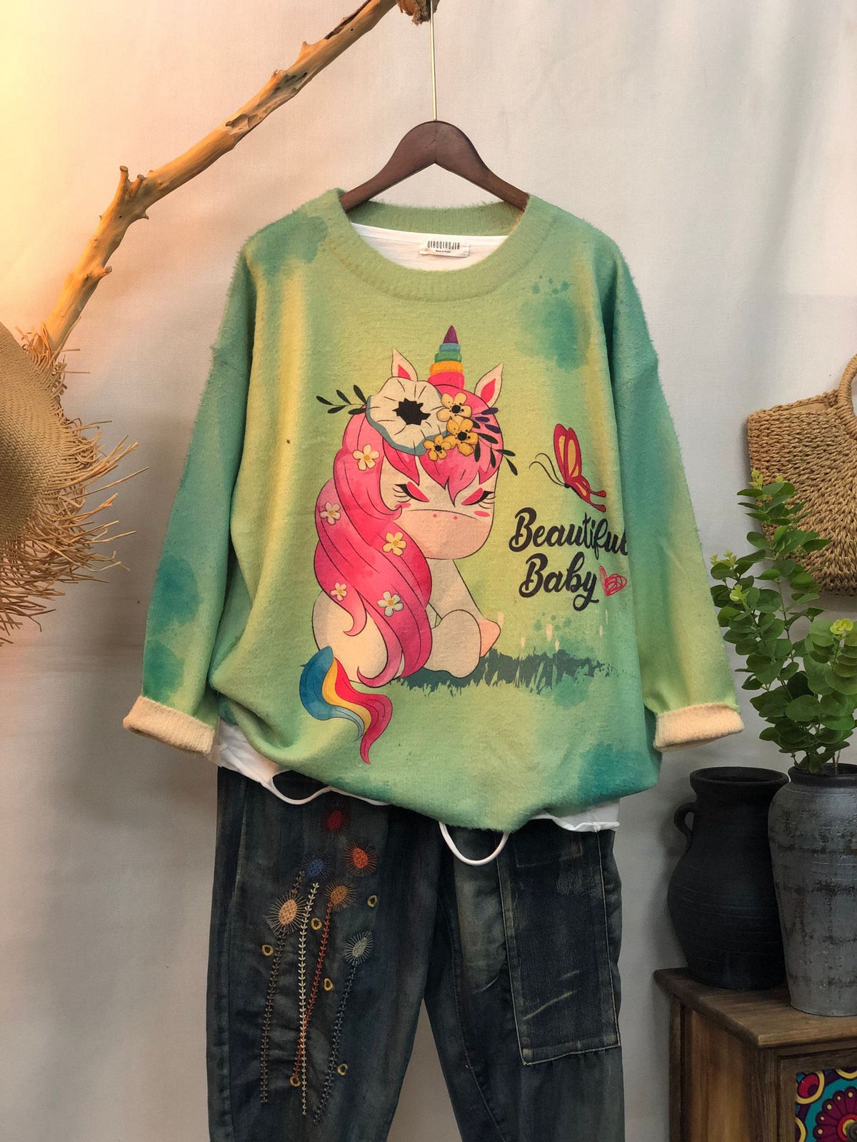 New Women's Loose-fitting Round-neck Sweater for Outerwear