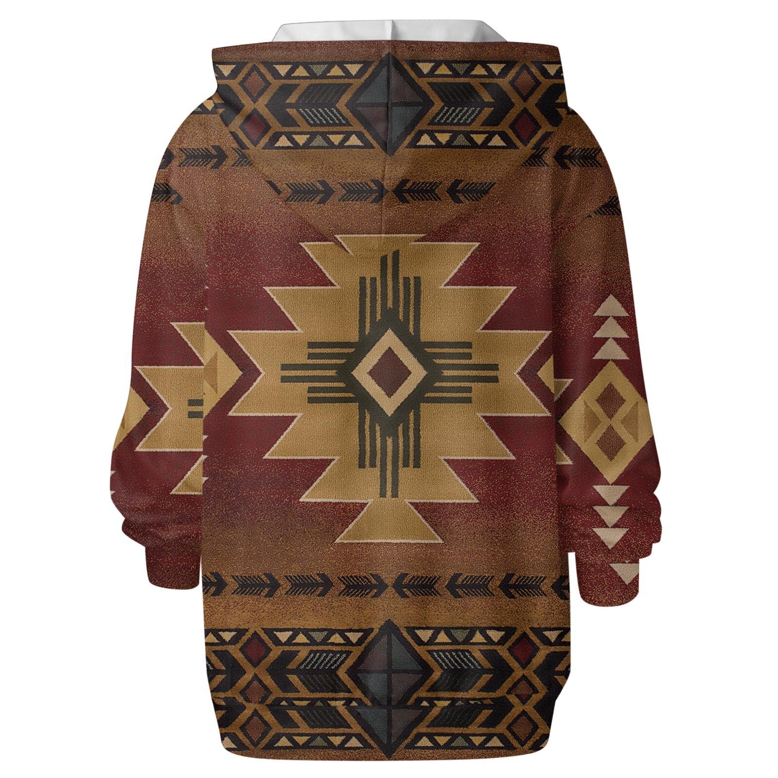 European And American Women's Zip Pocket Print Casual Hoodie
