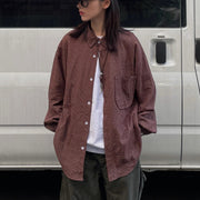 Retro Effortless Loose-Fit Versatile Plaid Lapel Long-Sleeve Shirt