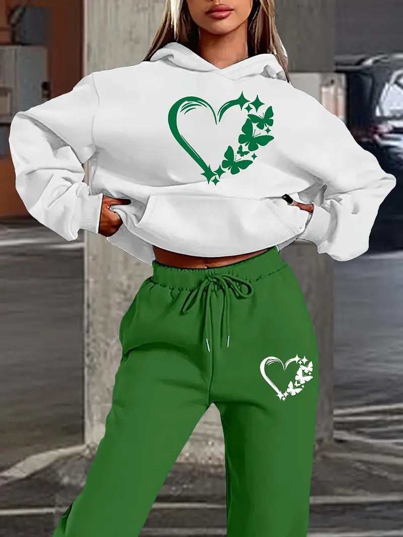 Cozy Fleece Hooded Sweatshirt & Jogger Set