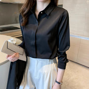 Womens Black Wrinkle-Resistant Shirt