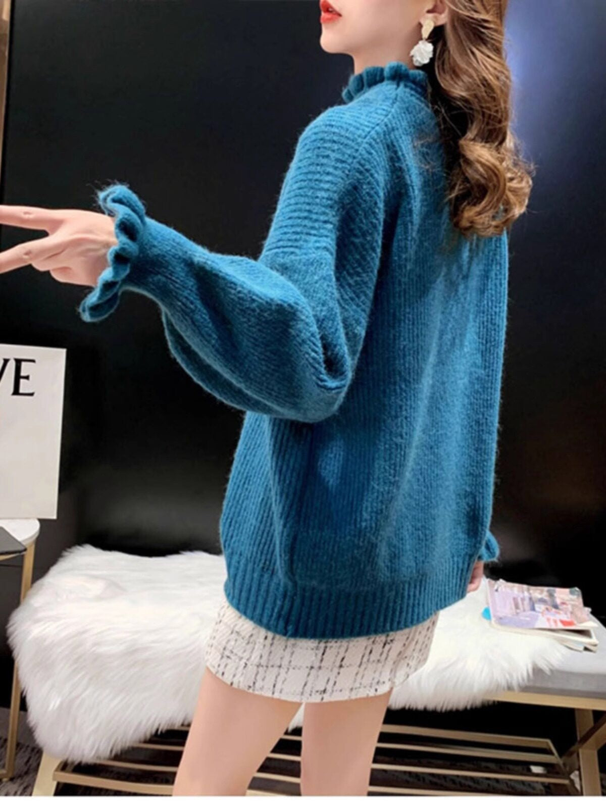 New Loose-fit Figure-flattering Thickened Knit Bottoming Top