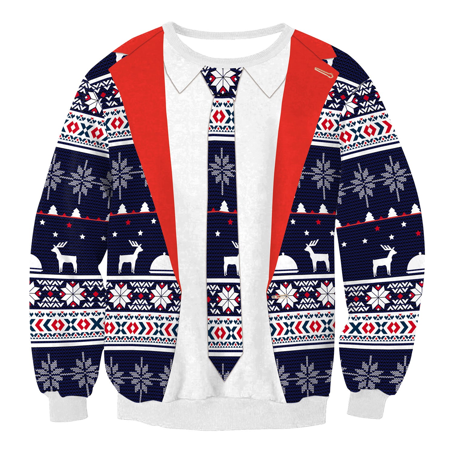 Festive Santa Elk Christmas Sweatshirt for Women