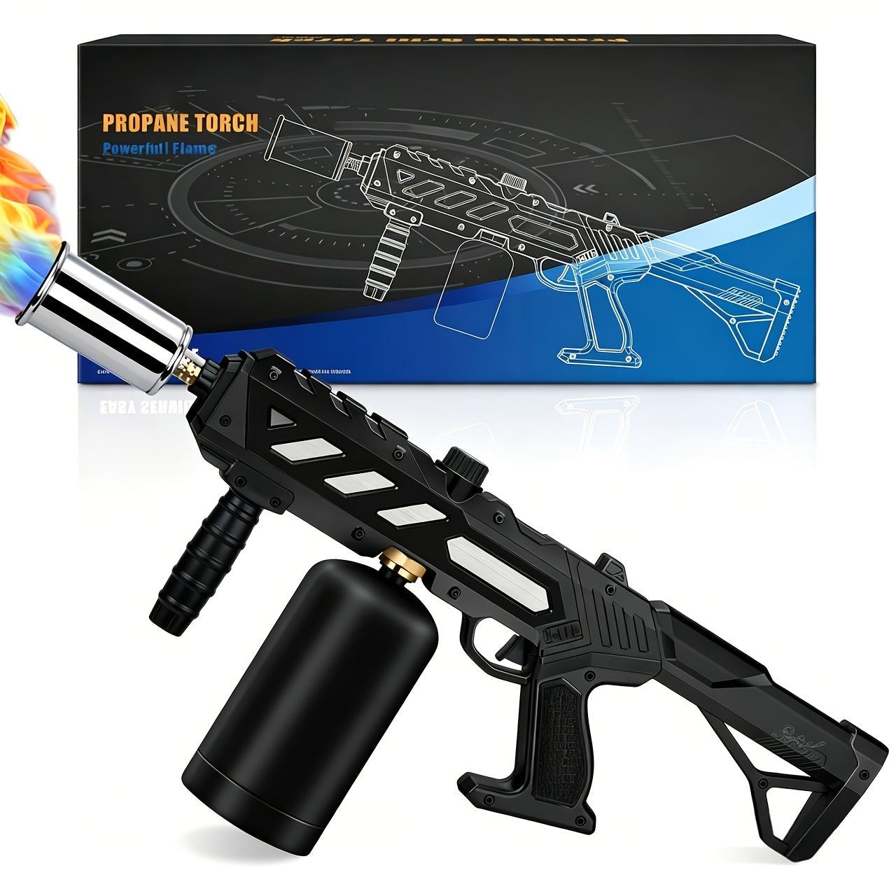 Adjustable Propane Torch Gun with Detachable Blow Torch – Portable, Tank Not Included