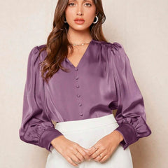 Shirt Women's Satin Top Fashion Charm