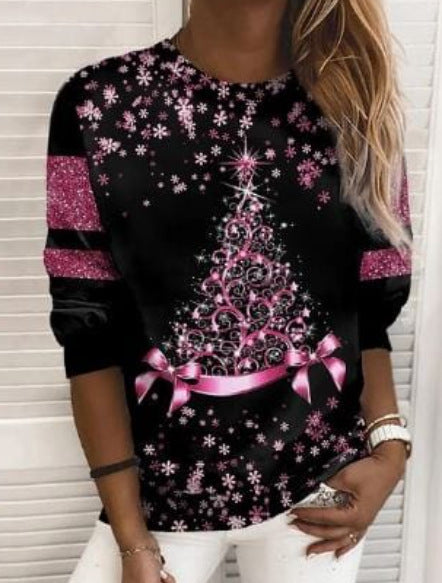 Women's Festive 3D Print Christmas Pullover Sweatshirt