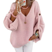 Autumn and Winter Long Sleeve V-neck Sweater