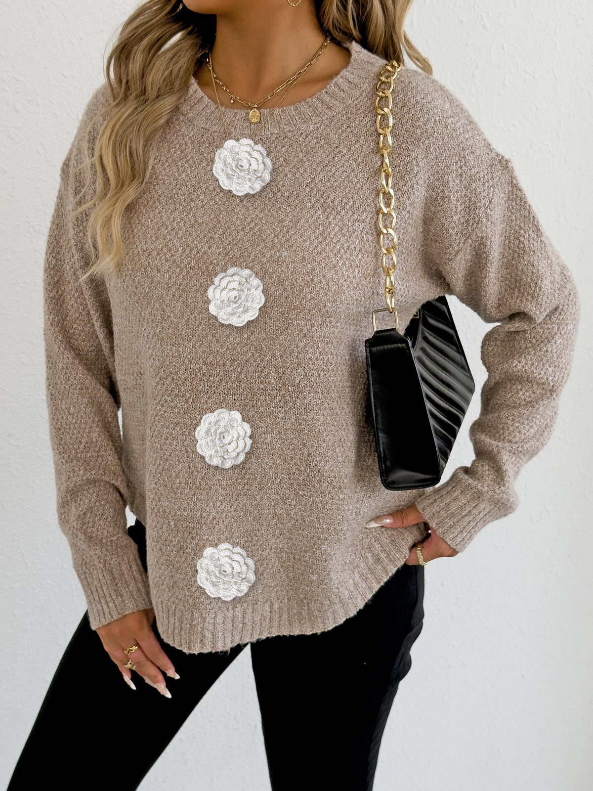 Womens Tops Cross-border European and American Fashion Three-dimensional