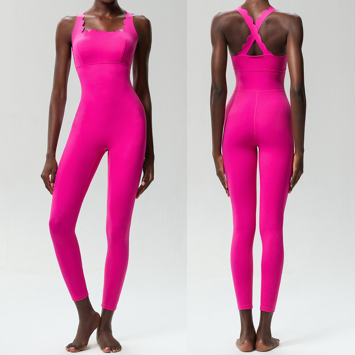 Crisscross Back Yoga Bodysuit Active Workout Romper