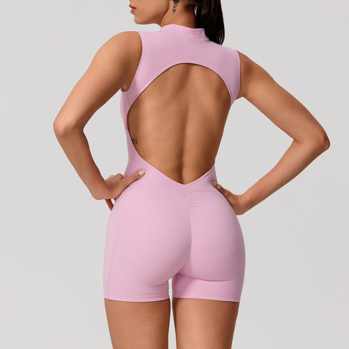 Sleeveless Back-Vented Fitness Yoga Bodysuit