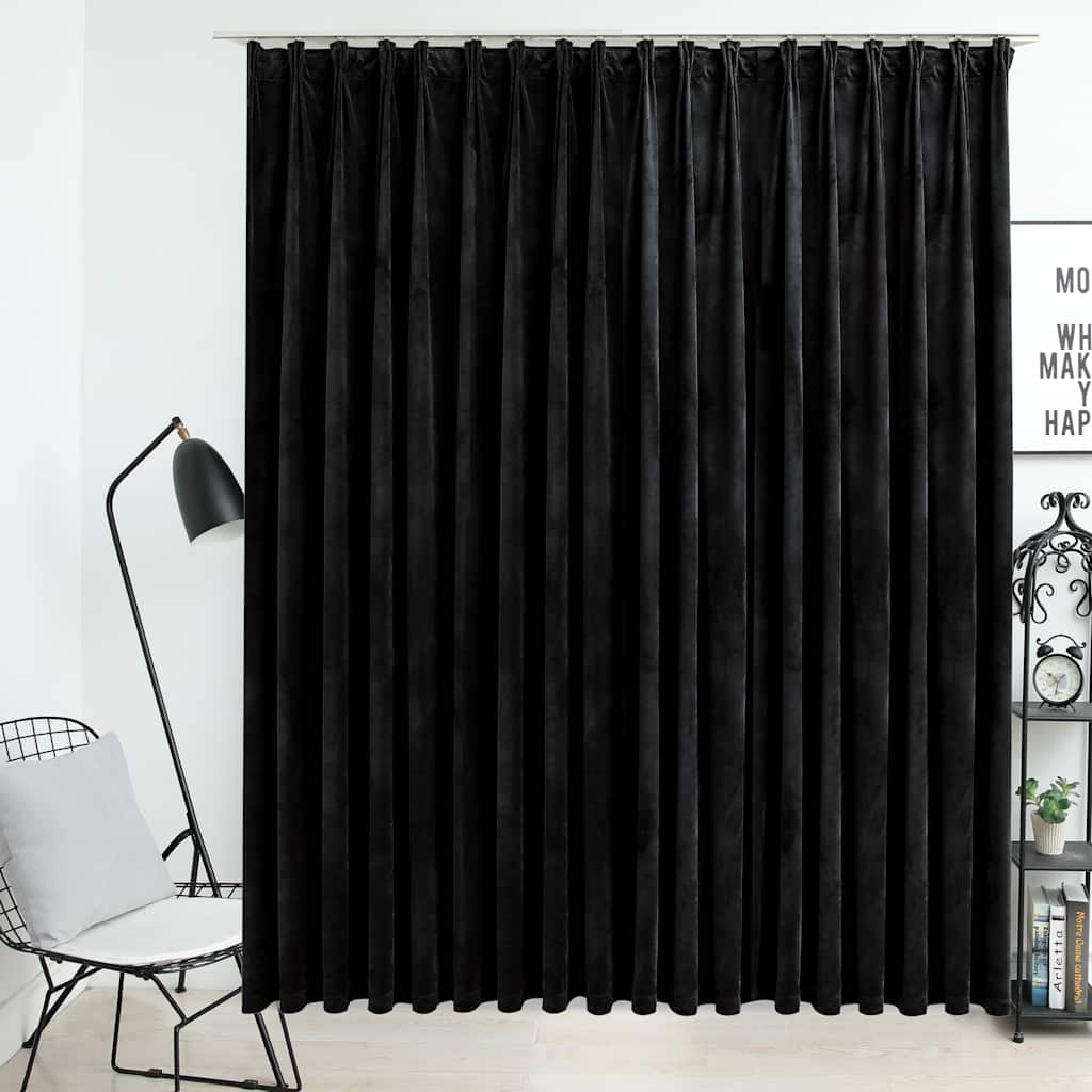 Blackout Curtain with Hooks, Velvet; Blackout Curtain with