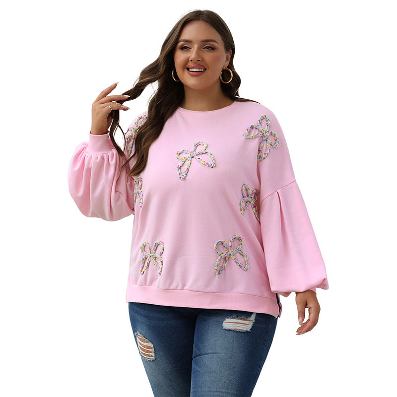Cozy Bow Crewneck Pullover Sweatshirt