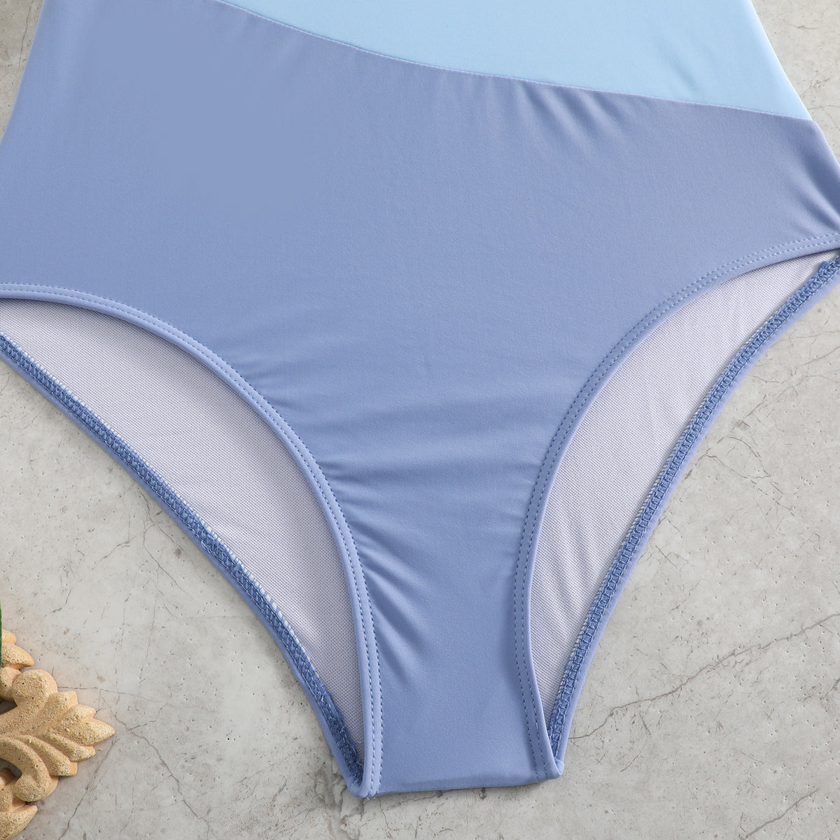 Clothing One-piece Color Contrast Patchwork Swimsuit