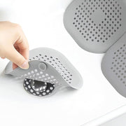 Suction-Cup Shower and Bathtub Drain Hair Catcher – Gray/White