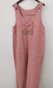 Workwear Overalls Loose Embroidered Casual Pants Women's Overalls With Suspenders
