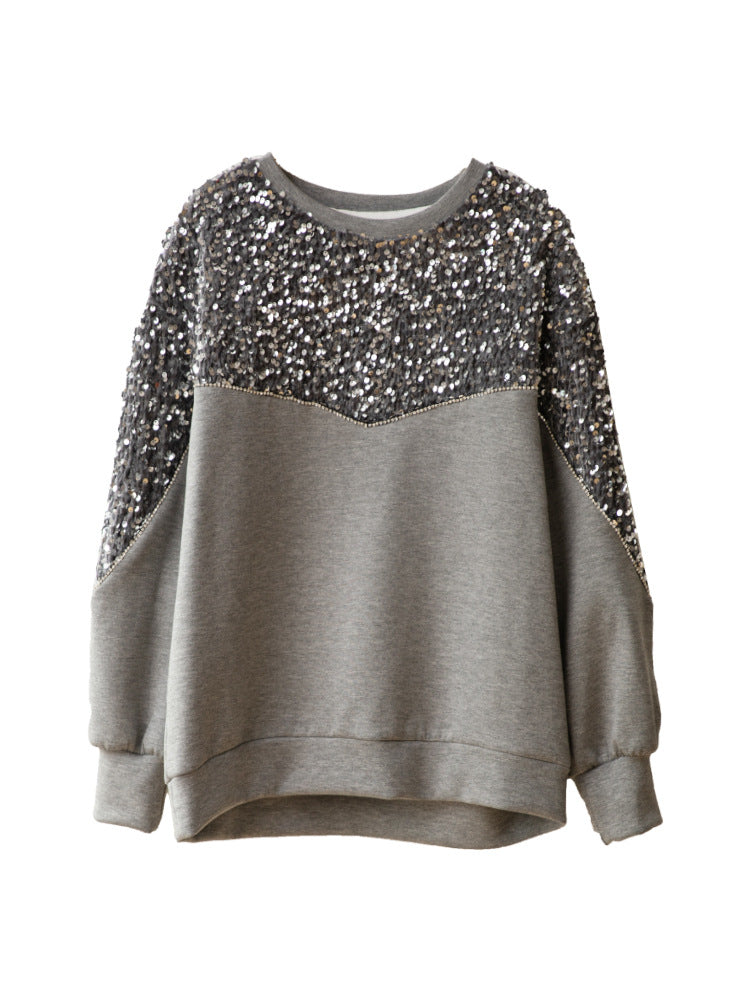 Elegant Sequin Air Cotton Slimming Sweater