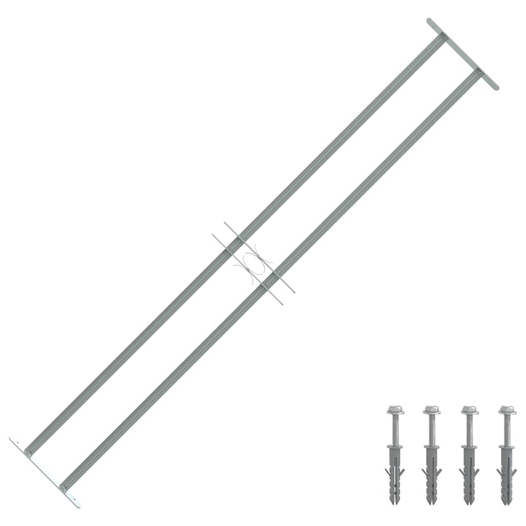 Adjustable Window Grille with 2 Crossbars 500-650 Mm