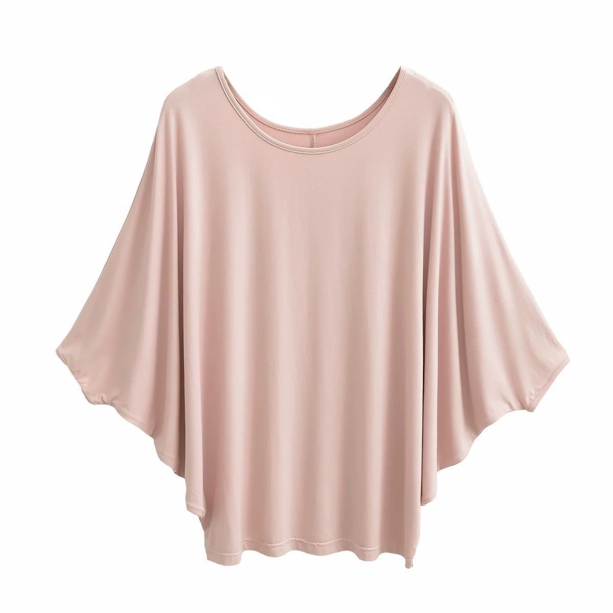 Silk Batwing Sleeve T‑Shirt – Loose, Breathable, All‑Day Comfort