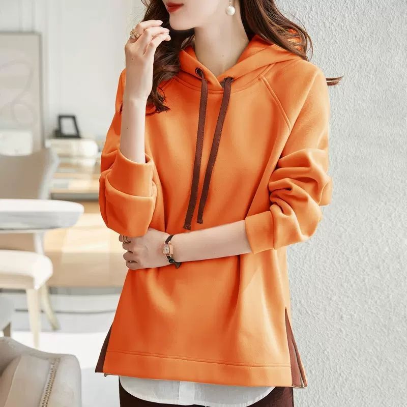 Women's Casual Cotton Loose-Fit Hooded Sweatshirt