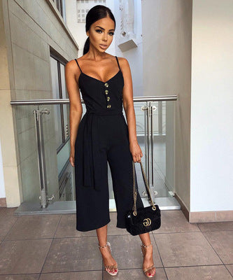 Elegant Backless Strappy Jumpsuit for Women