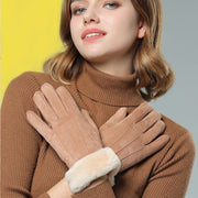 Warm Suede Gloves for Women - Insulated Winter Gloves